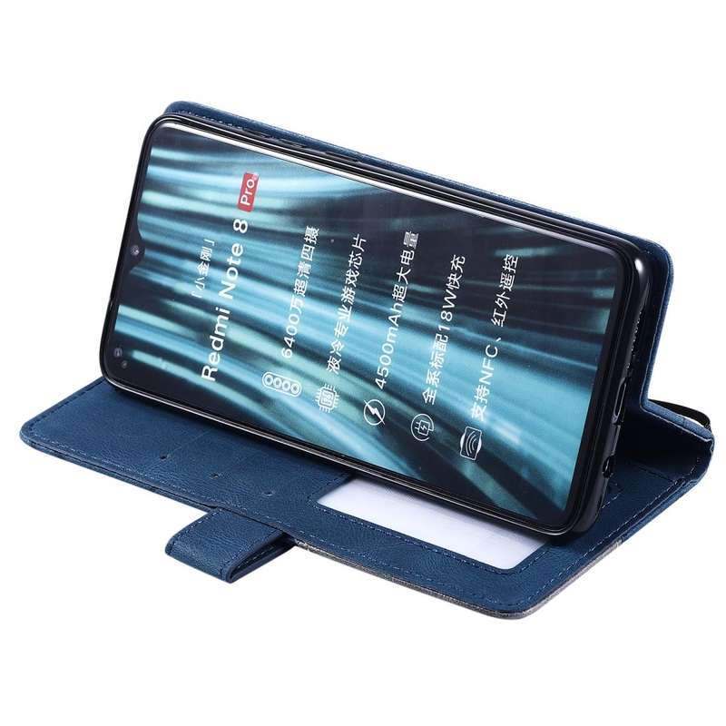For Xiaomi Redmi Note 8 Pro Skin Feel Splicing Horizontal Flip Leather Case with Holder & Card Sl...