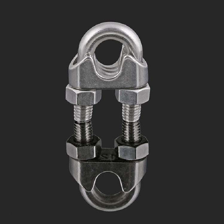 2 PCS Stainless Steel Clip U-shaped Wire Rope Card Head Rope Wire Rope Rolling Head Buckle, Speci...