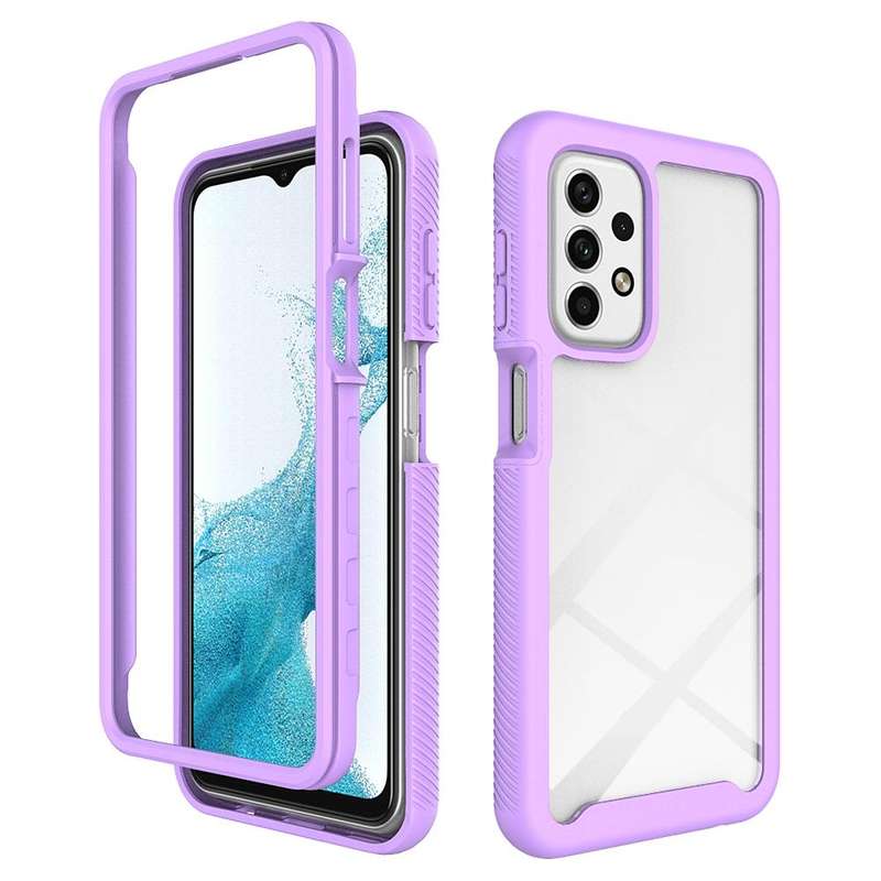 For Samsung Galaxy A23 4G Starry Sky Solid Color Series Shockproof PC + TPU Phone Case(Purple)