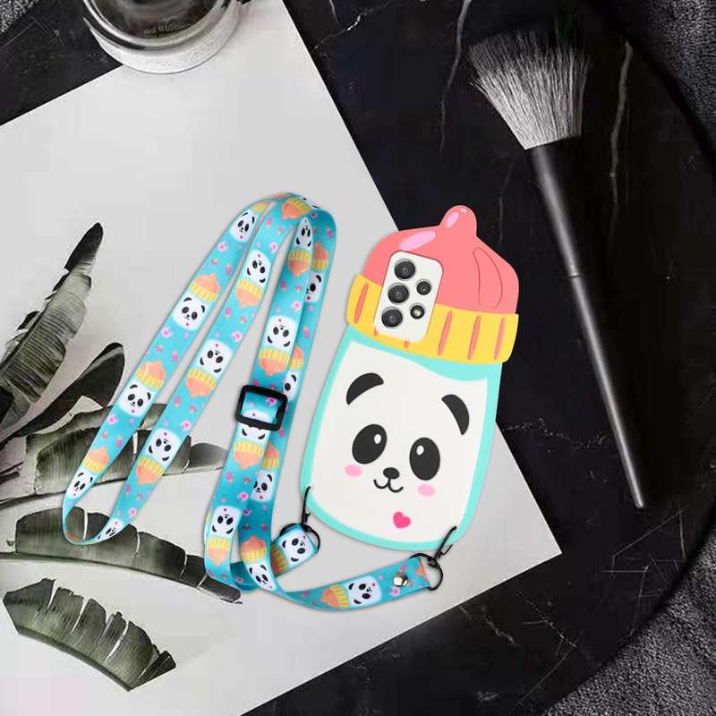For Samsung Galaxy A33 5G Crossbody Cartoon Silicone Phone Case(Feeding Bottle)