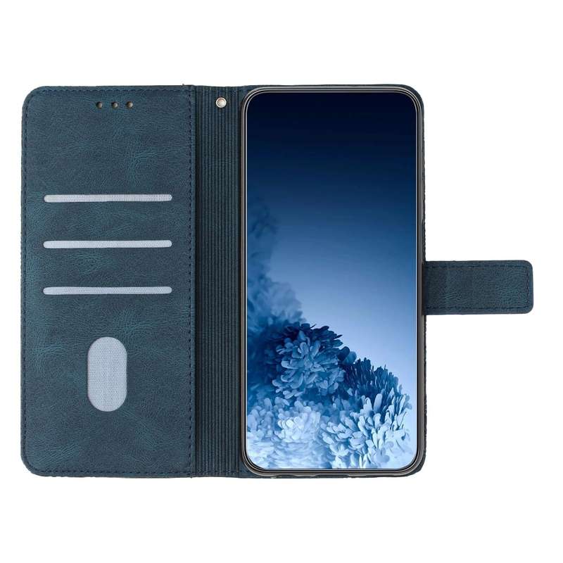 For OPPO Reno7 5G Mandala Embossed Flip Leather Phone Case(Blue)