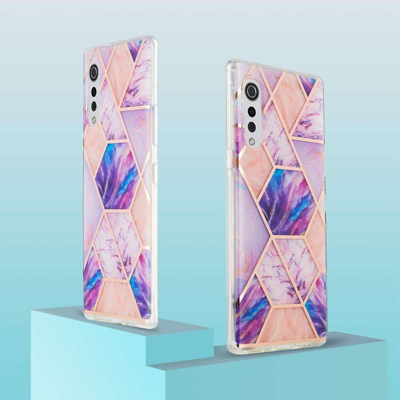 For LG Velvet 4G / Velvet 5G / G9 3D Electroplating Marble Pattern TPU Protective Case(Light Purple)