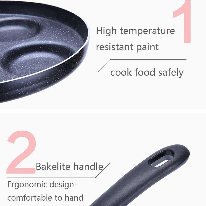 Multifunction Nonstick Frying Pan Aluminium Alloy 4 Units Cookware Fry Egg Pan Pancake Steak Pan ...