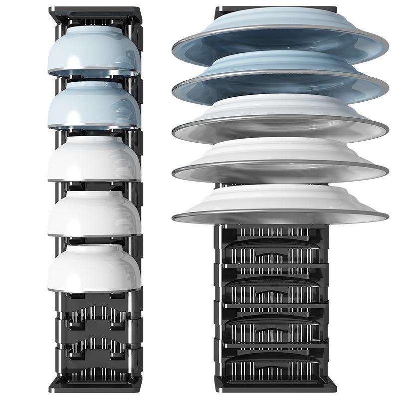 40cm Dish Rack Kitchen Drawer Built-In Storage Rack Layered Partition Tableware Rack