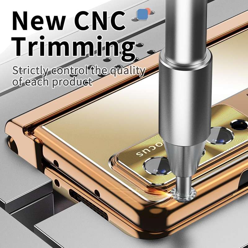 For Samsung Galaxy Z Fold4 Aluminum Alloy Double Hinge Shockproof Phone Protective Case(Champagne...
