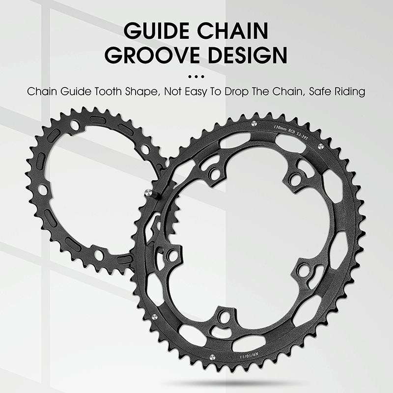 WEST BIKING YP0719274 53-39T Road Bike Crank Racing Double Disc(Black)