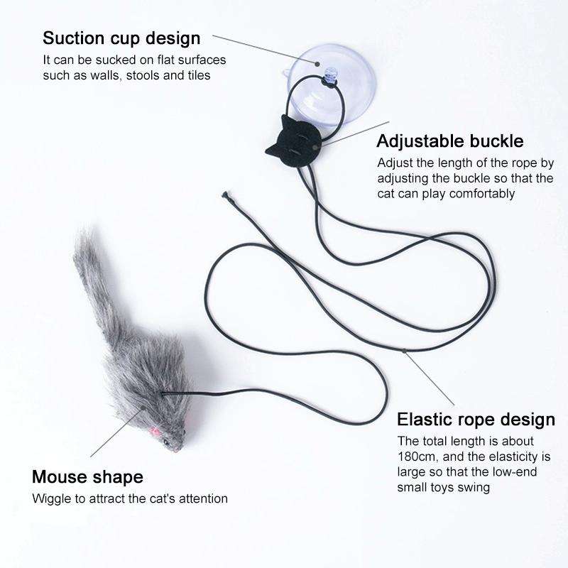 Hanging Door Retractable Cat Teaser Stick Pet Toy(Hanging Mouse)