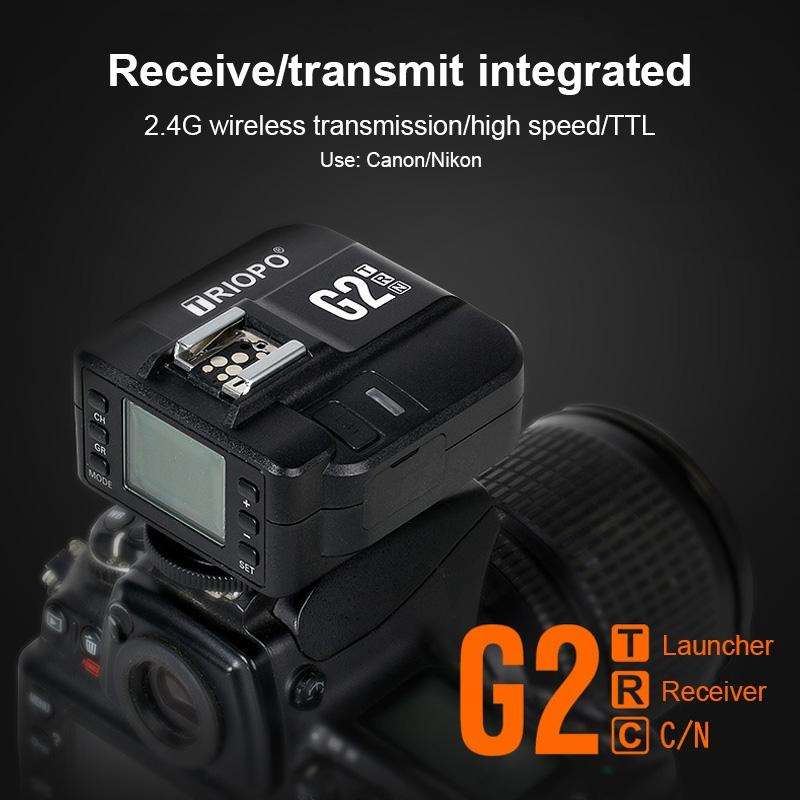 TRIOPO G2 Wireless Flash Trigger 2.4G Receiving / Transmitting Dual Purpose TTL High-speed Trigge...