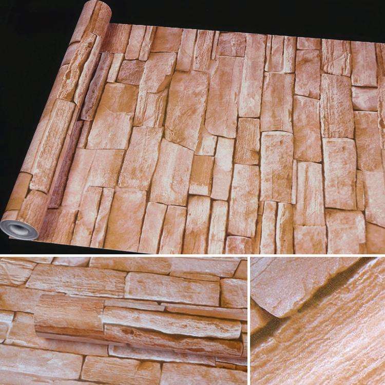 Slate Creative 3D Stone Brick Decoration Wallpaper Stickers Bedroom Living Room Wall Waterproof W...
