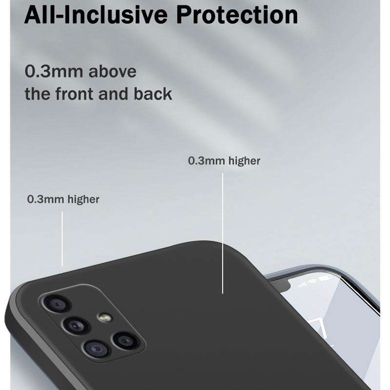 For Samsung Galaxy A71 Solid Color Imitation Liquid Silicone Straight Edge Dropproof Full Coverag...