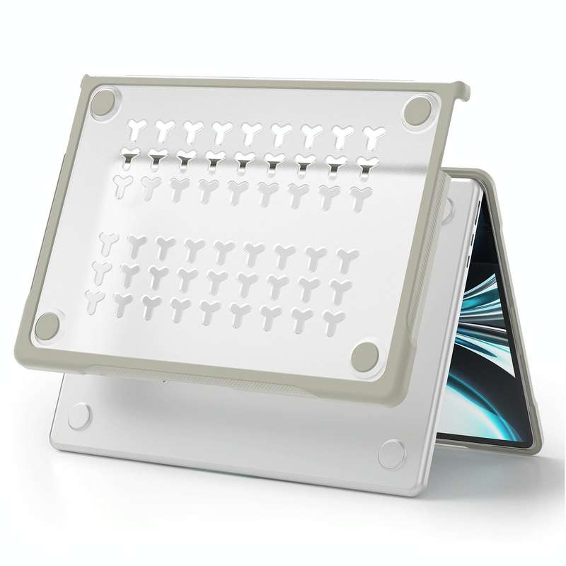 For MacBook Air 13.6 inch A2681 2022 Translucent Laptop Protective Case(Khaki)
