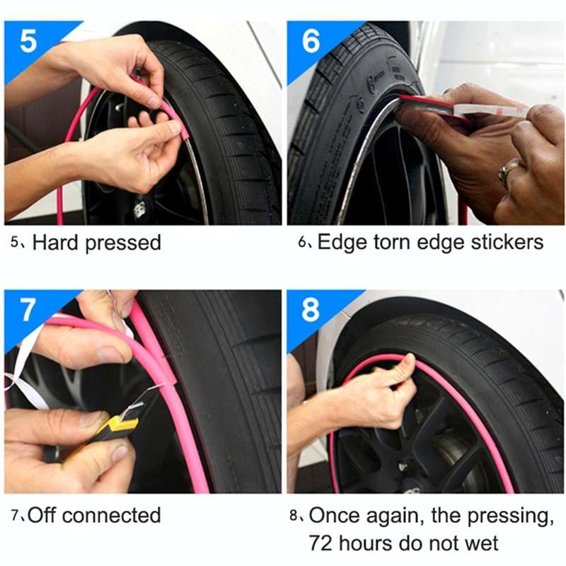 Universal Decorative Scratchproof Stickup 8M Flexible Car Wheel Hub TRIM Mouldings Decoration Str...
