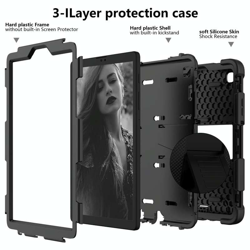 For Samsung Galaxy Tab A7 Lite T220 / T225 Two-Color Robot Shockproof Silicone + PC Protective Ca...