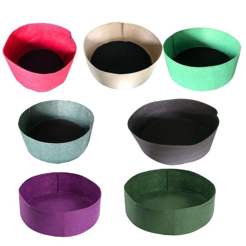 90x30cm 190L Felt Planting Barrel Indoor Outer Round Plant Bag Non-Woven Seedling Bag(Grass Green)