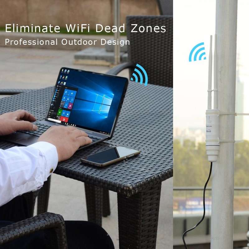 WAVLINK AC600 AP 2.4G/5G Dual Frequency Outdoor High Power Repeater, Pulg Type:UK Plug