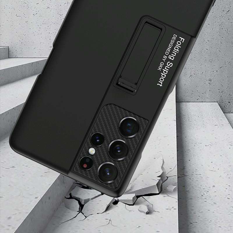 For Samsung Galaxy S21 Ultra 5G GKK Ultra-thin Shockproof Phone Case with Holder & Pen Slots & St...