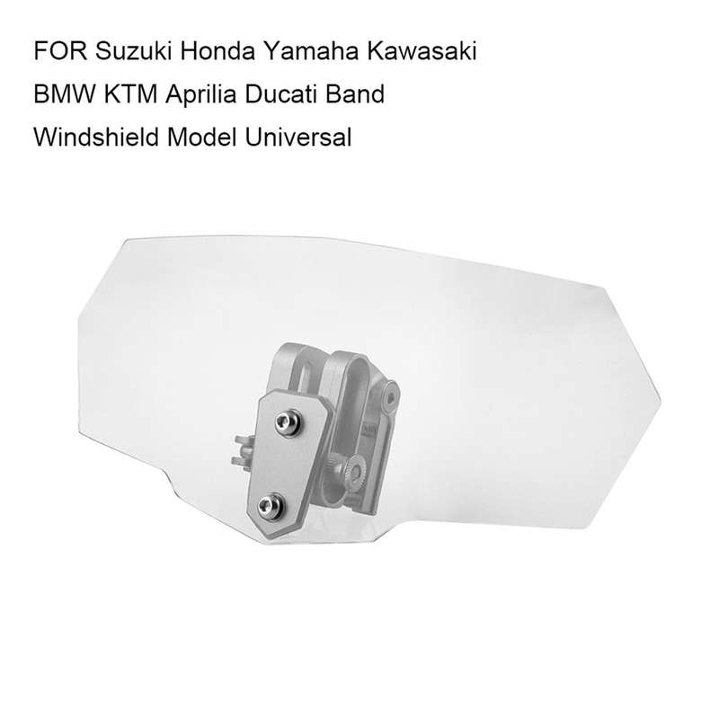 MB-WE024 Universal Motorcycle Modified Acrylic Heightened Windshield (White)