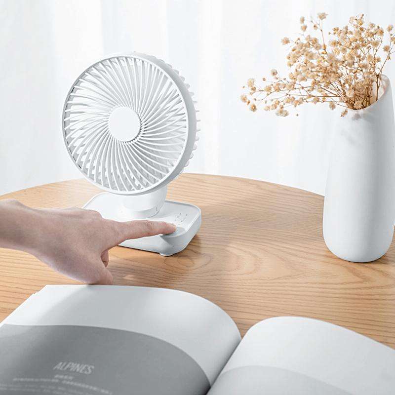 D606 4W USB Rechargeable Portable Four-speed Adjustable Desktop Fan(White)