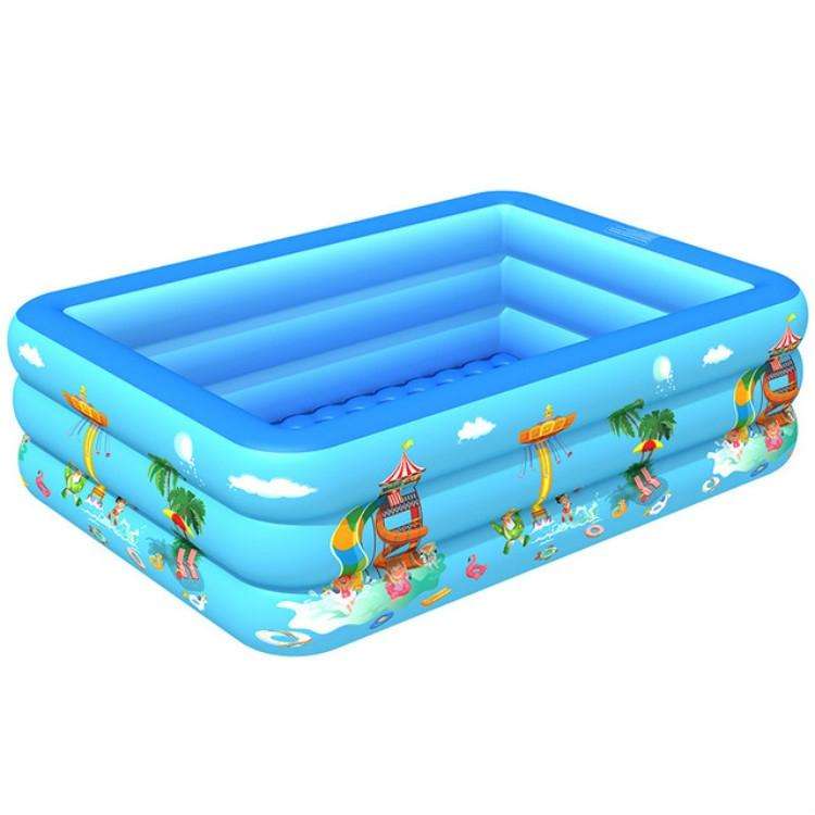 Household Indoor and Outdoor Amusement Park Pattern Children Square Inflatable Swimming Pool, Siz...