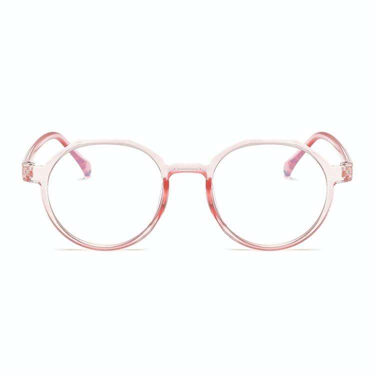 Fashion Eyeglasses Retro TR Frame Plain Glass Spectacles(Pink)