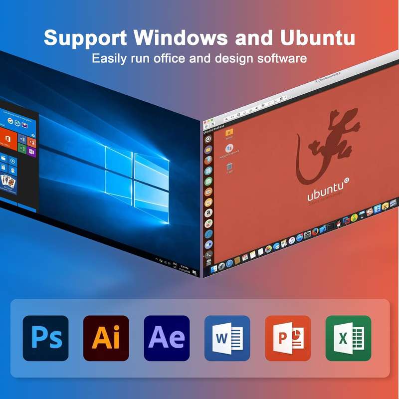 GXMO H56 Windows 11 AMD R5-5600H Mini PC NVME SSD WiFi6 Mini Desktop Computer, Specification:16GB...