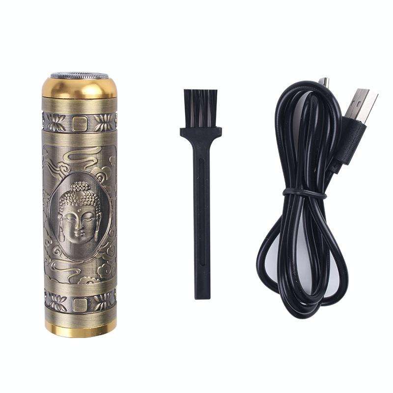 Suker SK-311 Mini Electric Shaver Portable Buddha Head Shaver Washable USB Rechargeable Shaver( B...