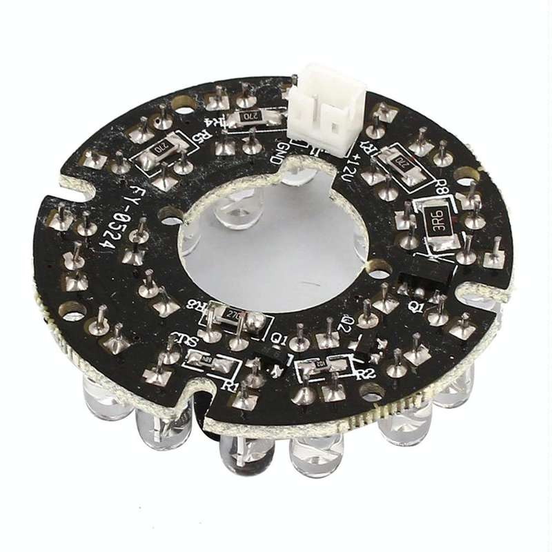 24 LED 5mm Infrared Lamp Board for CCD Camera, IR Distance: 20m