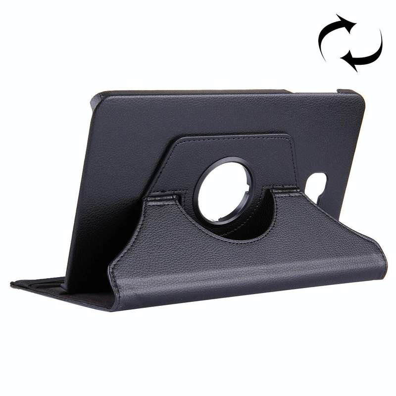 For Galaxy Tab A 10.1 / T580 Litchi Texture Horizontal Flip 360 Degrees Rotation Leather Case wit...