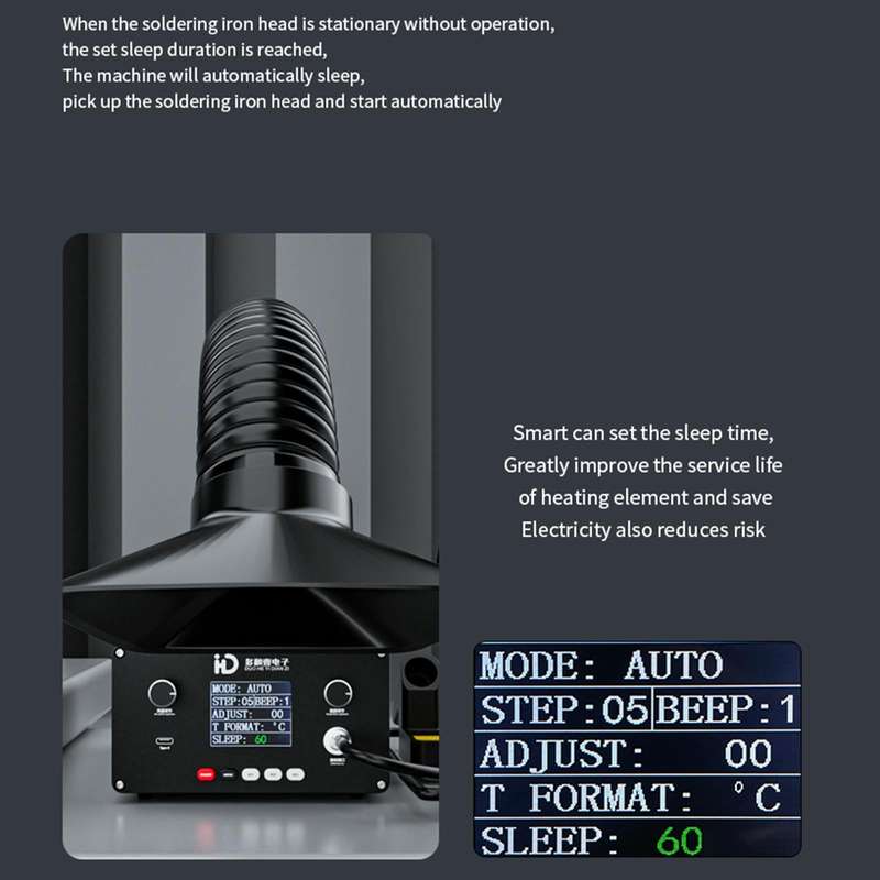 TBK D-201 2 in 1 Intelligent Constant Temperature Soldering Iron With Solder Smoking Absorber Too...