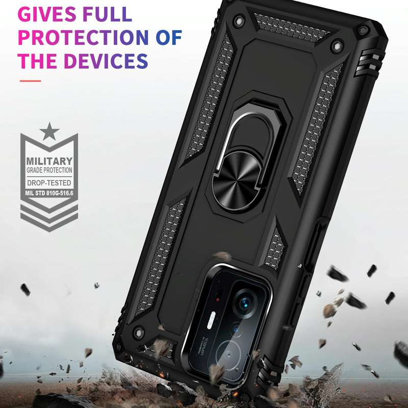 For Xiaomi 11T Pro Shockproof TPU + PC Phone Case(Black)