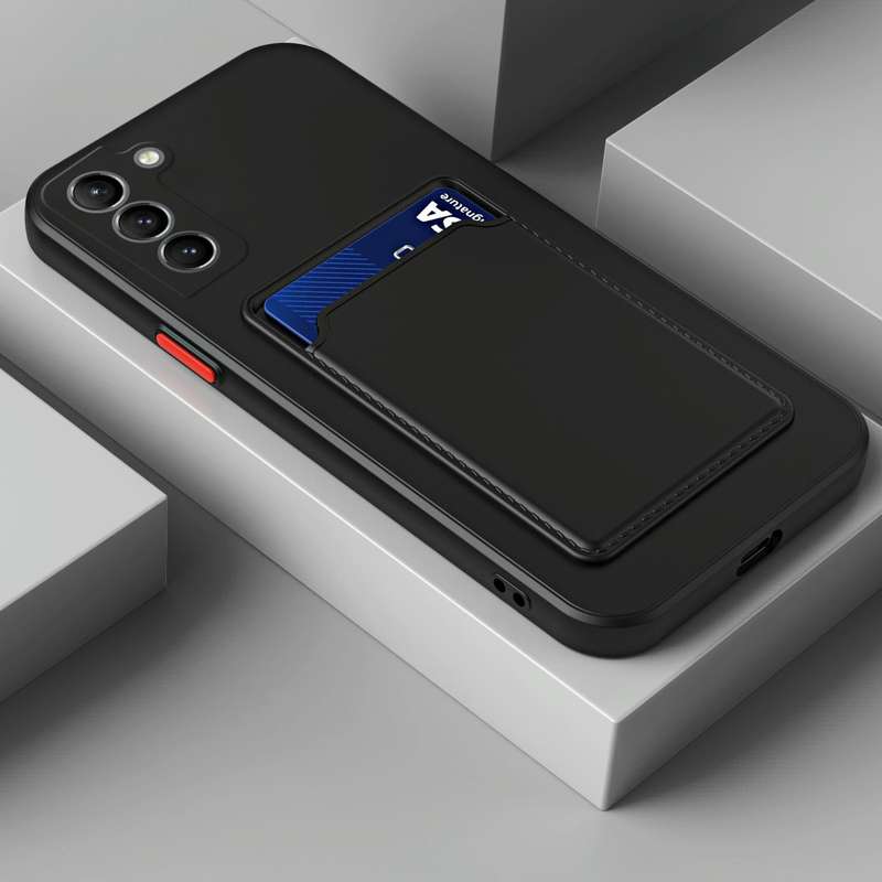 For Samsung Galaxy A54 5G Skin Feel Card TPU Contrast Color Button Phone Case(Black)