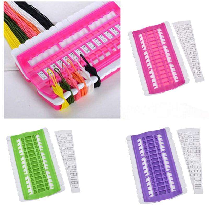 Cross Stitch Embroidery Special Tool 30 Hole Cable Arranger Threader Needle Box Pin Winder(Rose Red)