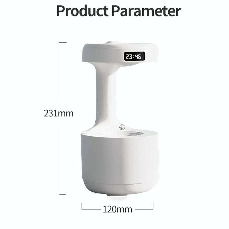 W1 LED Smart Display Anti-Gravity Water Drop Humidifier(White)