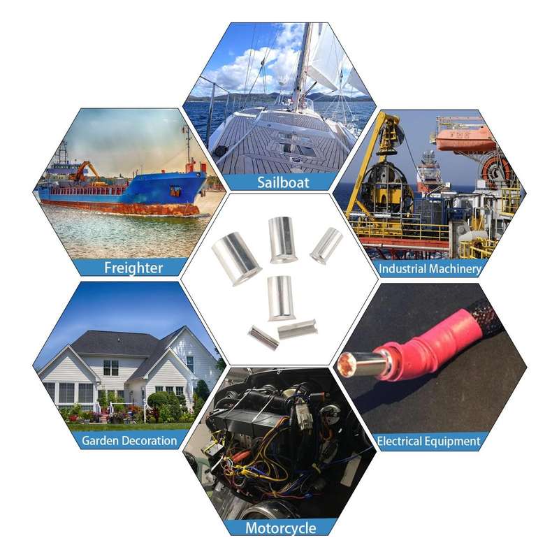 A4088 240 PCS Tube-shaped Bare End EN Series Tinned Copper Crimp Connector