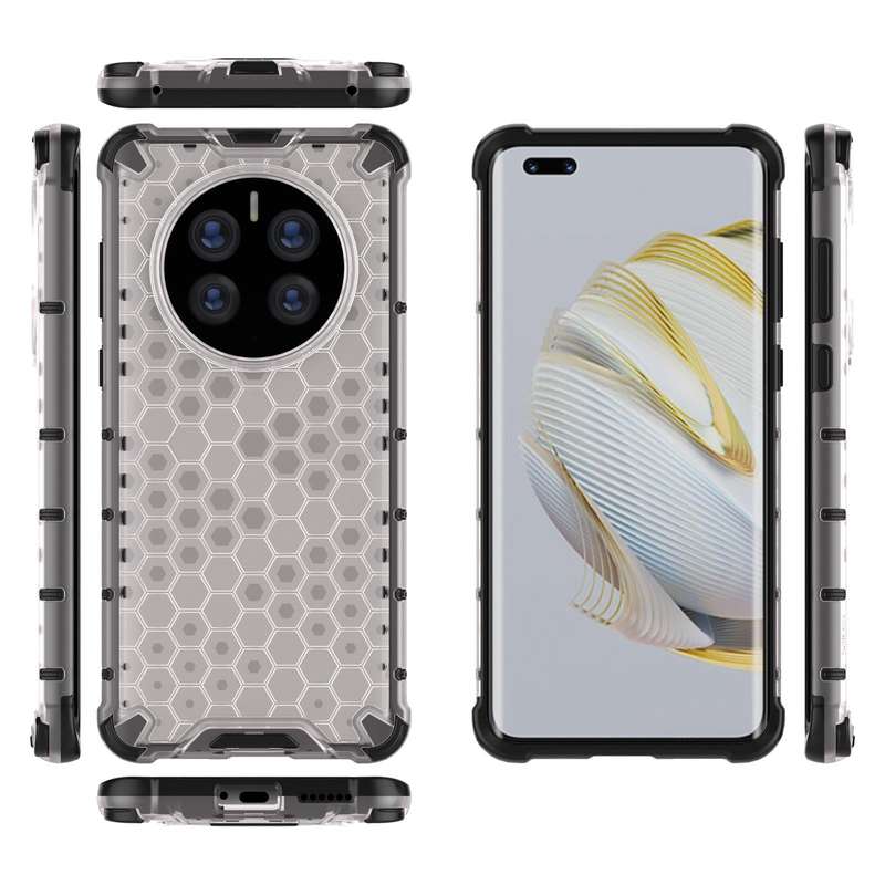 For Huawei Mate 50 Pro Shockproof Honeycomb PC + TPU Phone Case(White)
