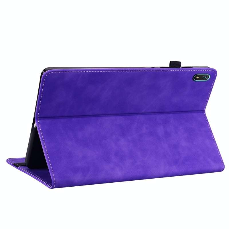 For Nokia T20 10.4 2021 Skin Feel Solid Color Zipper Leather Tablet Case(Purple)