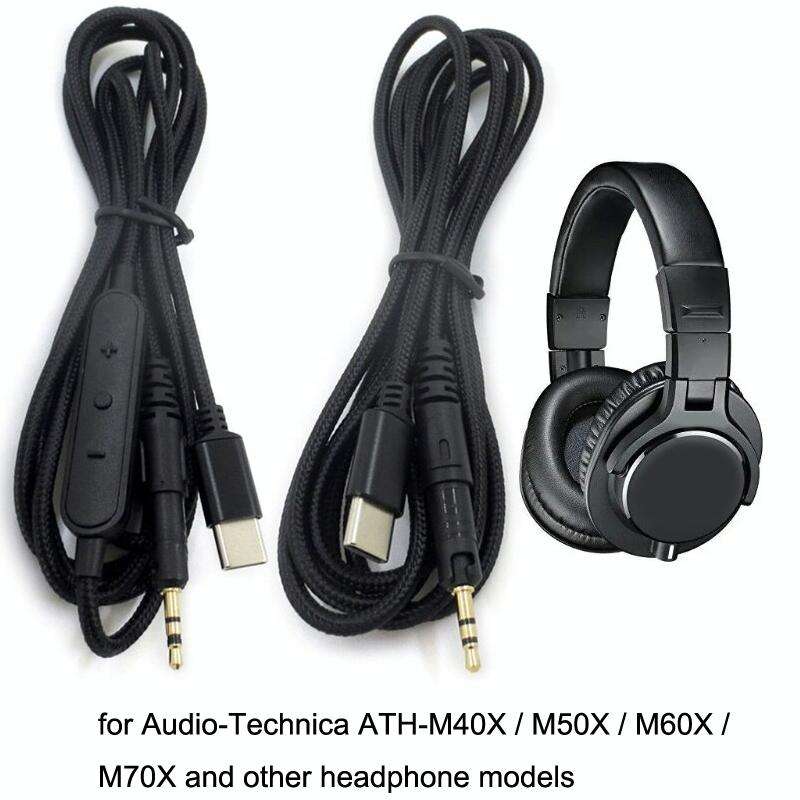 For M40X / ATH-M50X / M60X / M70X TYPE-C/USB-C Audio Headphone Cable, Style:, Color: Standard Ver...