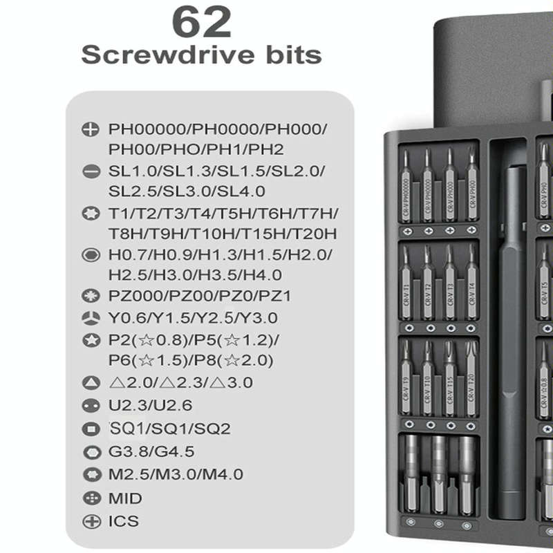 A63 63 in 1 Screwdriver Set Mobile Phone Tablet Computer Disassembly and Maintenance Tool