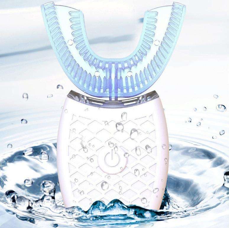 Lazy U-shaped Mouth Whitening Tooth Electric Toothbrush(Pink)