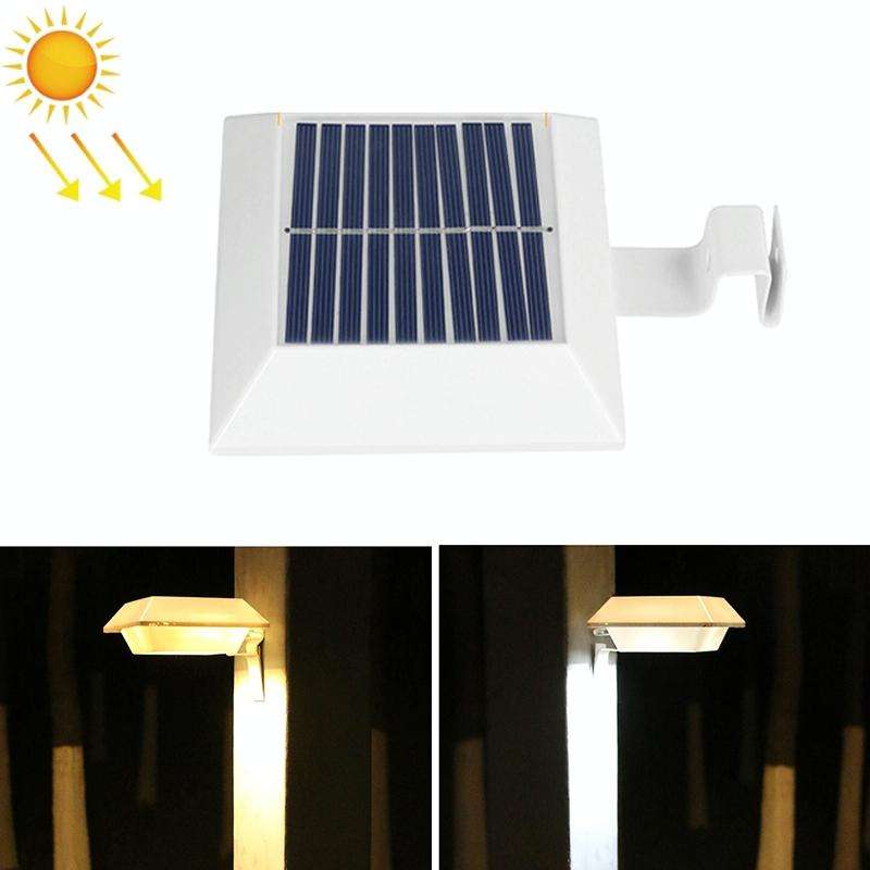 12 LED Solar Outdoor Railing Stair Square Wall Light(White Shell-White Light)