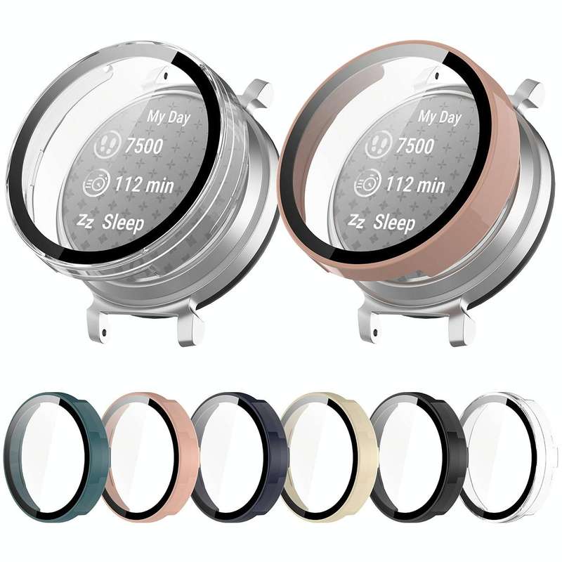 For Garmin Lily 2 PC + Tempered Film Integrated Watch Protective Case(Black)