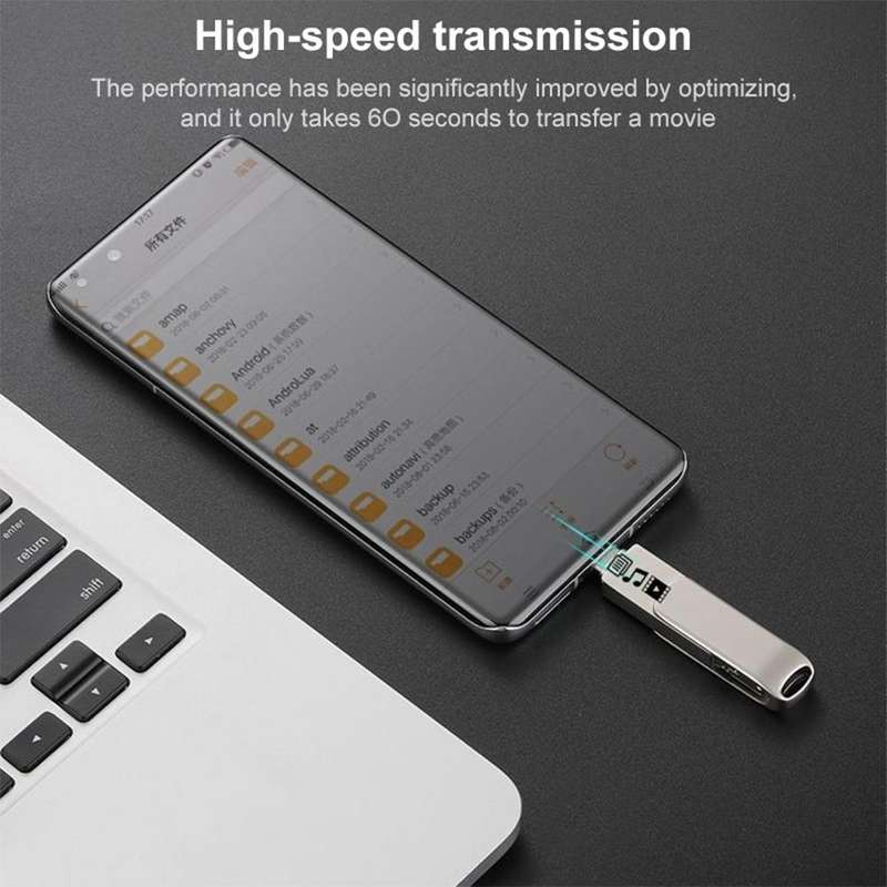 RQW-10X 3 in 1 USB 2.0 & 8 Pin & USB-C / Type-C 32GB Flash Drive, for iPhone & iPad & iPod & Most...