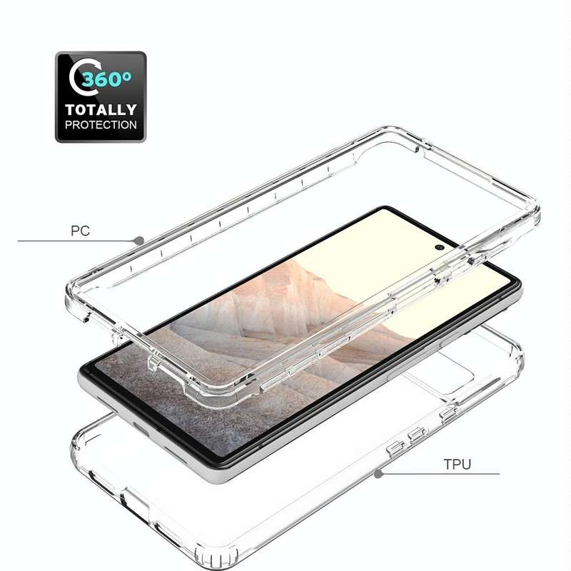 For Google Pixel 6 High Transparency Two-color Gradient PC + TPU Phone Protective Case(Blue)