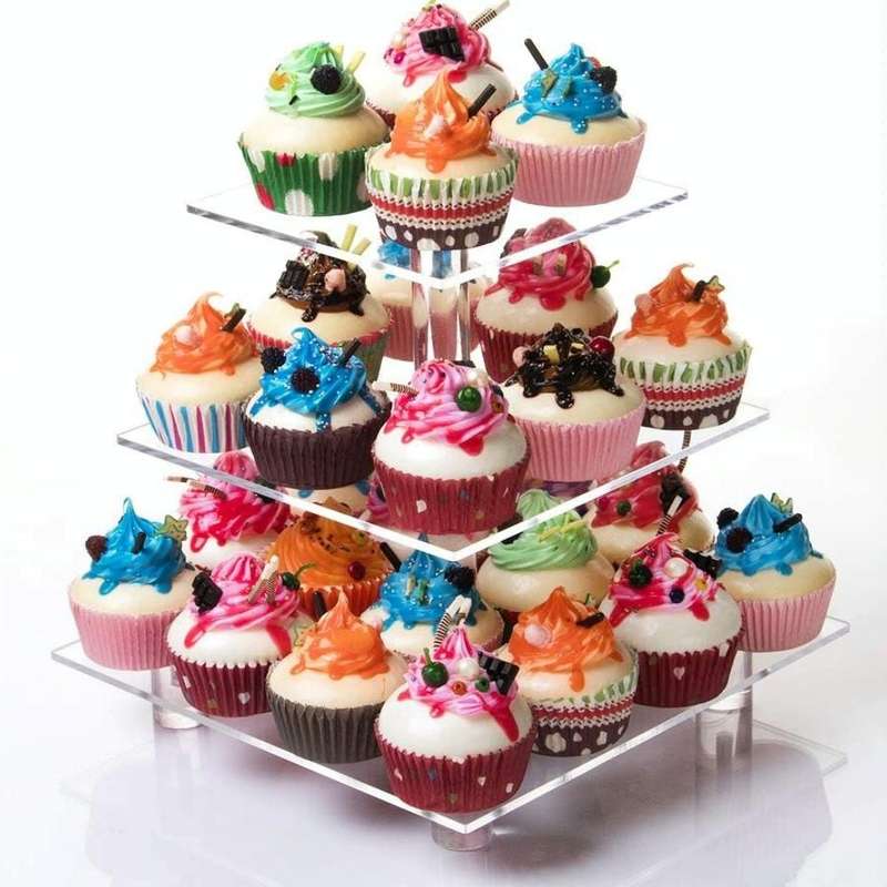 YX063 3 Tier Acrylic Square Cupcake Stand
