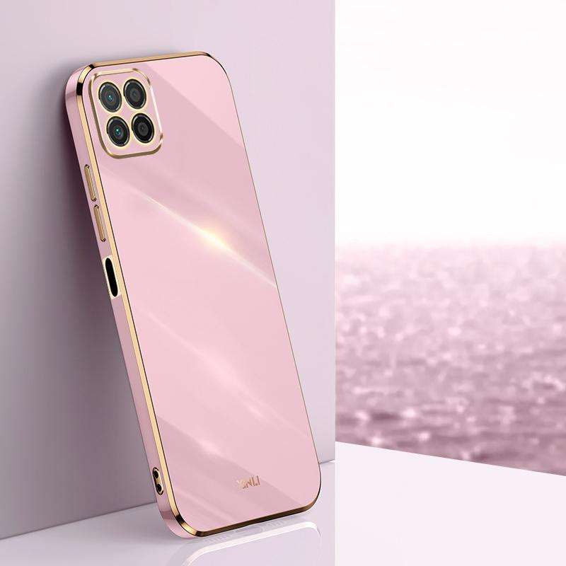 For Honor X8 5G XINLI Straight 6D Plating Gold Edge TPU Shockproof Case(Cherry Purple)