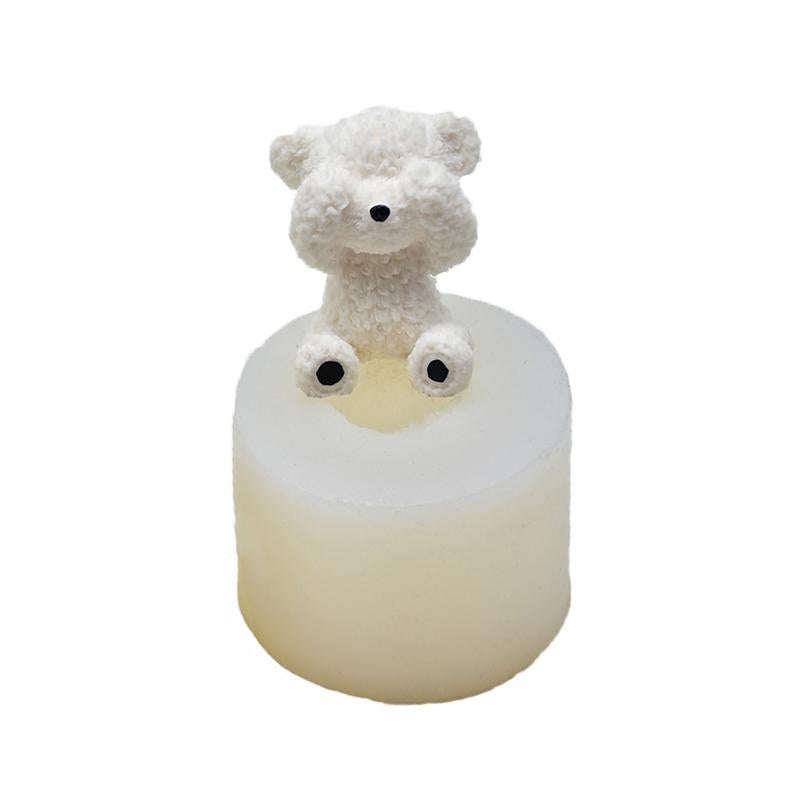 DIY Stereo Bear Aroma Cake Baking Silicone Mold(With Tail Covering Eyes Bear)