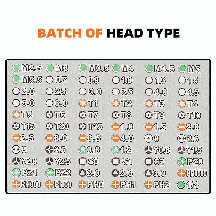 Obadun 9801 68 In 1 Screwdriver Set Manual Batch Glasses Screwdriver Hardware Repair Tool(Wood Gr...
