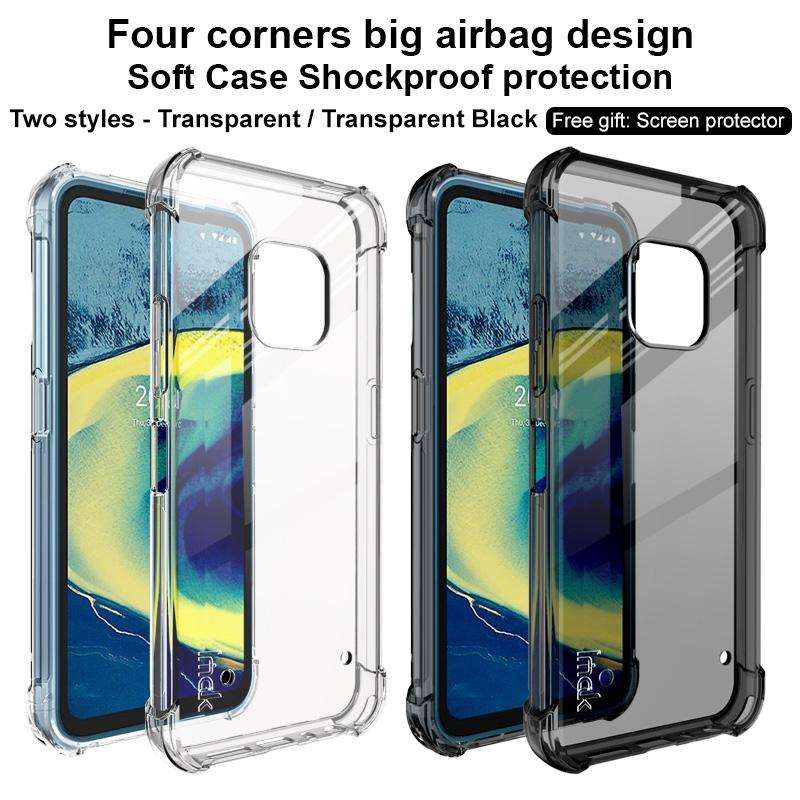 For Nokia XR20 IMAK All-inclusive Shockproof Airbag TPU Case with Screen Protector(Transparent Bl...