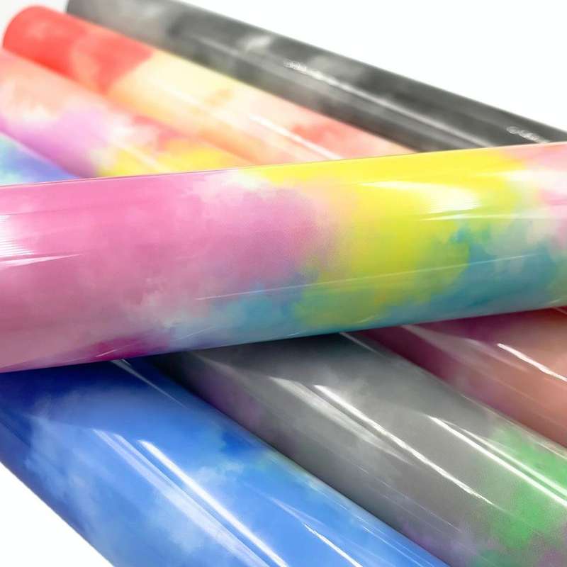 Clouds Watercolor Tie Dye Heat Transfer Vinyl Make Sign Pattern Cricut Film 50 x 100cm(Black and ...