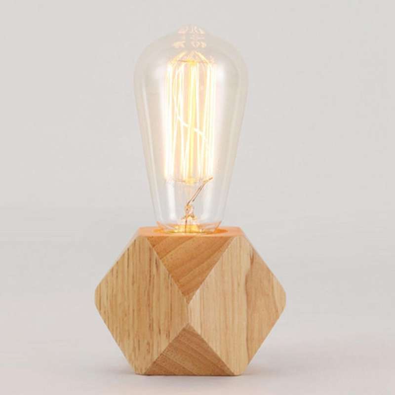 Solid Wood Decoration LED Night Light Modern Minimalist Warm Bedroom Bedside Lamp Small Table Lam...